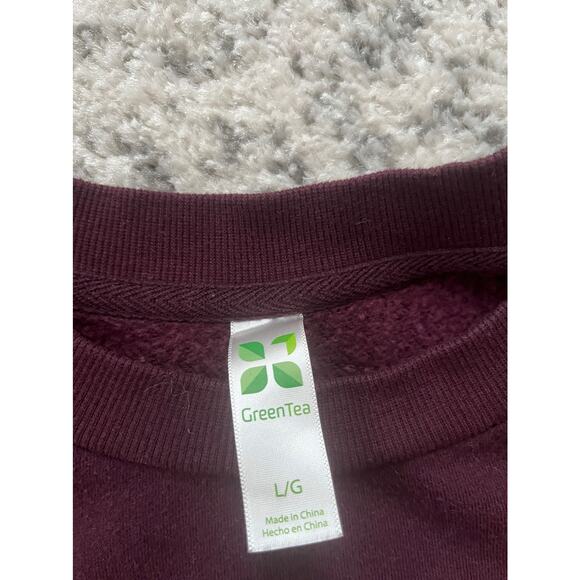 Womens Green Tea On Coud Wine Sweatshirt - Picture 3 of 5